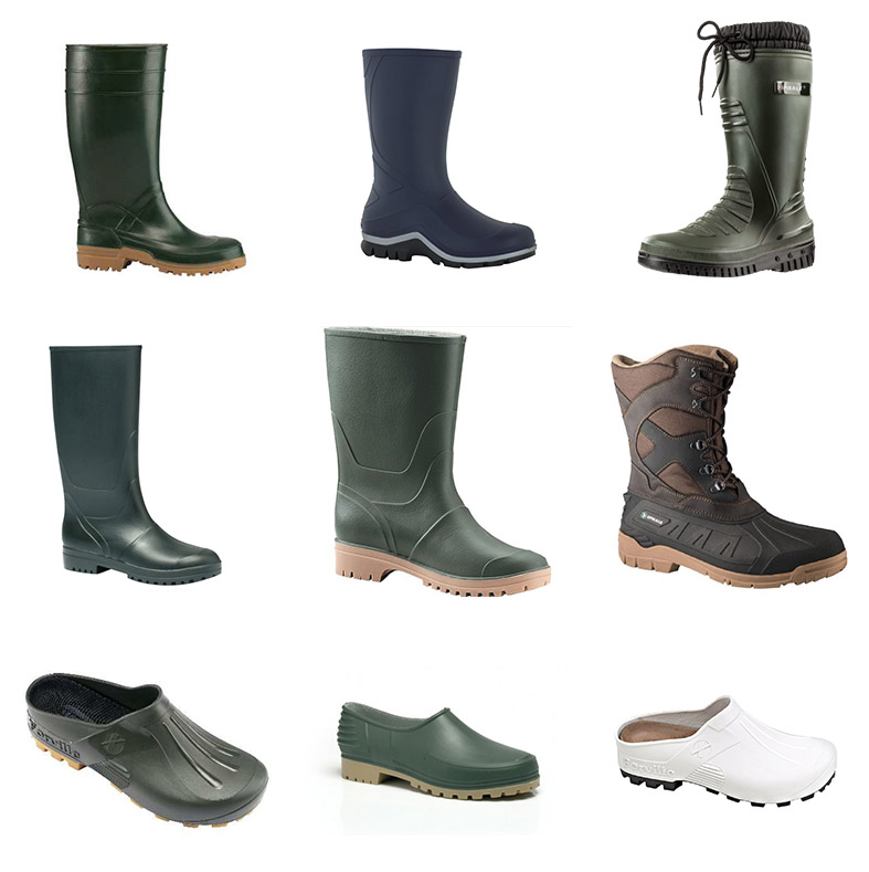 Botas, sapatos e socas